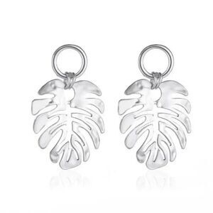 2/$21 Silver Ladies Dangle Leaf Earrings